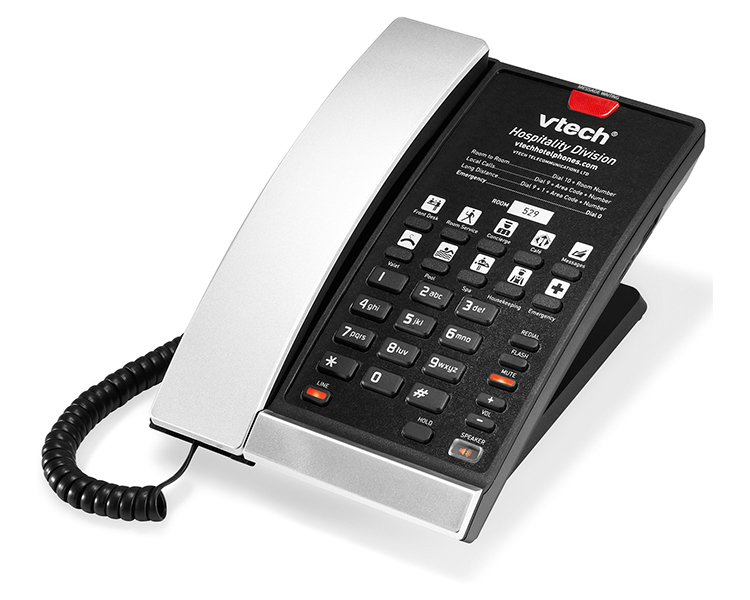 VTech S2210 1-Line SIP Hotel Phone - Silver & Black (80-H028-00-000)
