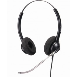 Mairdi contact center headset MRD-509ds, stylish design, double earpiece, replaceable voice tube microphone boom