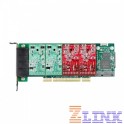 Digium 1A4A06F 4 port modular analog PCI 3.3/5.0V card with 4 FXS interfaces and HW Echo Can