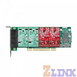 Digium 1A4A06F 4 port modular analog PCI 3.3/5.0V card with 4 FXS interfaces and HW Echo Can