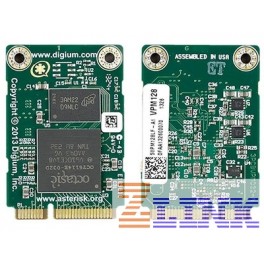 Digium Quad Span Digital T1/E1/J1/PRI PCI-Express x1 Card (1TE435BF) with Hardware Echo Cancellation (VPM128)